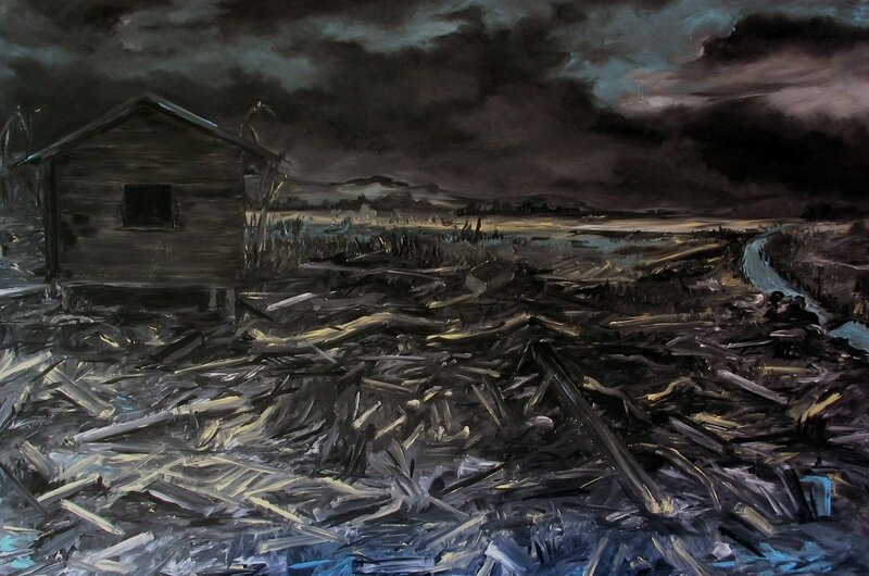 Hiver IV, acrylique sur medium, 120 x 80 cm, 2007