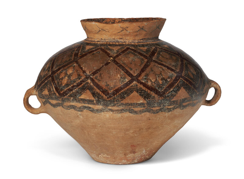 A painted pottery jar, Neolithic period, Yangshao culture, Banshan type, 3rd millenium BC