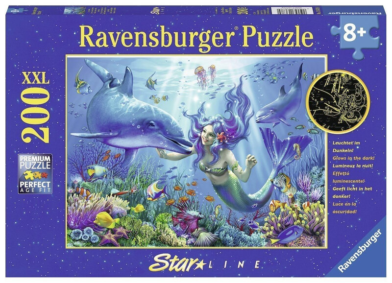 puzzle ravensburger phosphorescent 200 pièces - paradis sous-marin