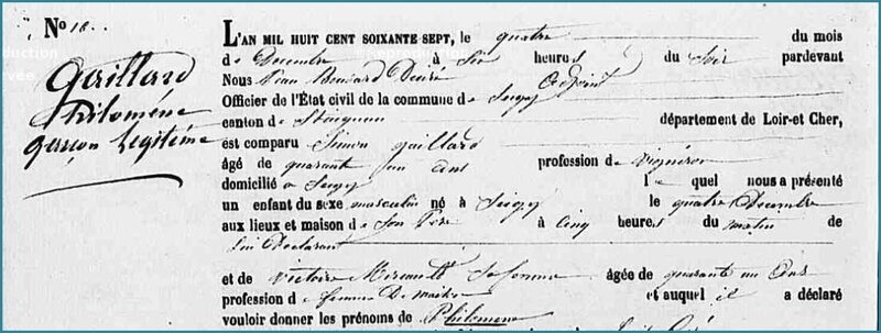 GAILLARD Philomène - Naissance
