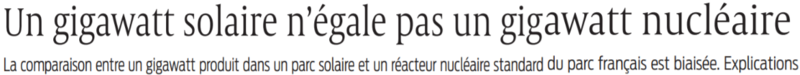 2021 09 09 SO Un gigawatt solaire n'égale pas un gigawatt nucléaire