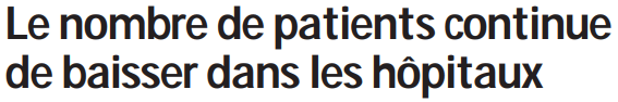 2020 05 16 SO Le nombre de patients continue de baisser dans les hôpitaux