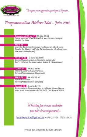 deuxieme partie programation mai juin 2012