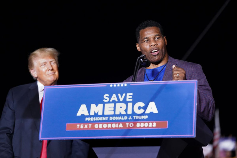 Donald Trump with Hershel Walker campaign georgia 2022