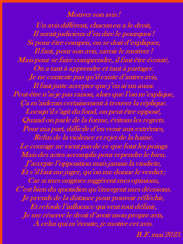 Motiver son avis m32