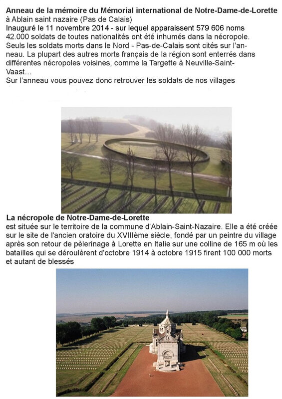 anneau de Mémoire Notre Dame de Lorette