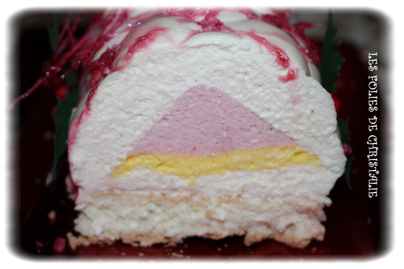 Bûche chocolat blanc fraise 23