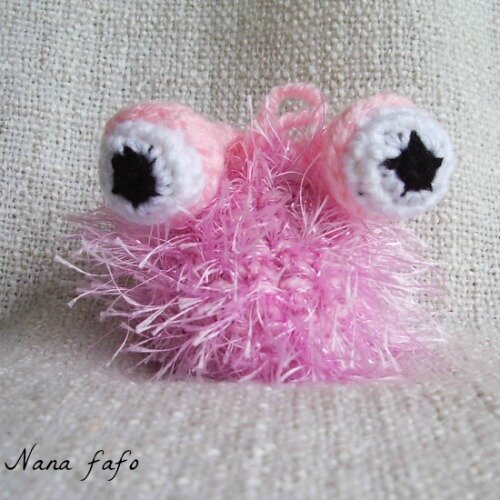 globinours-rose pale-porte-cles-crochet