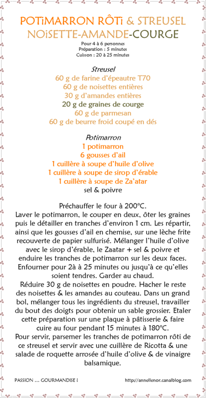 Potimarron rôti & streusel noisette-amande-courge_fiche