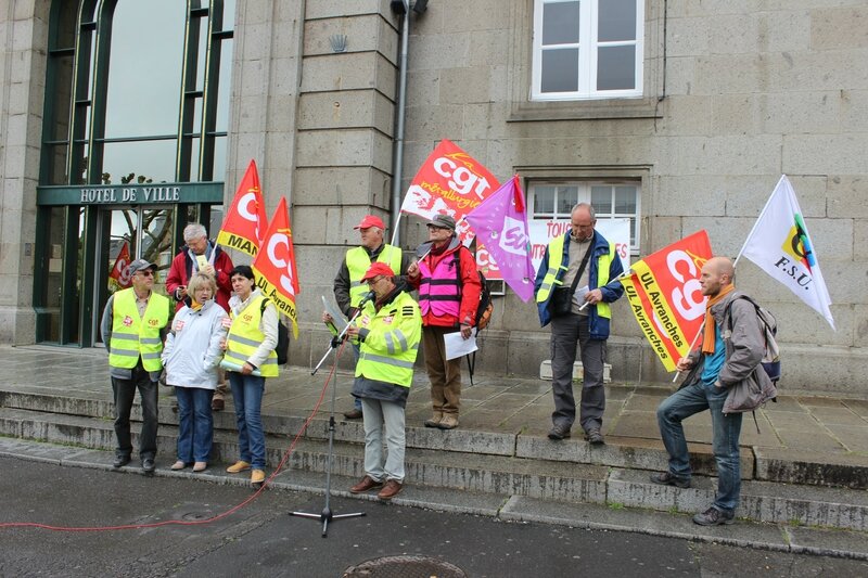 1er mai 2014 Avranches prises de paroles syndicat CGT FSU Solidaires