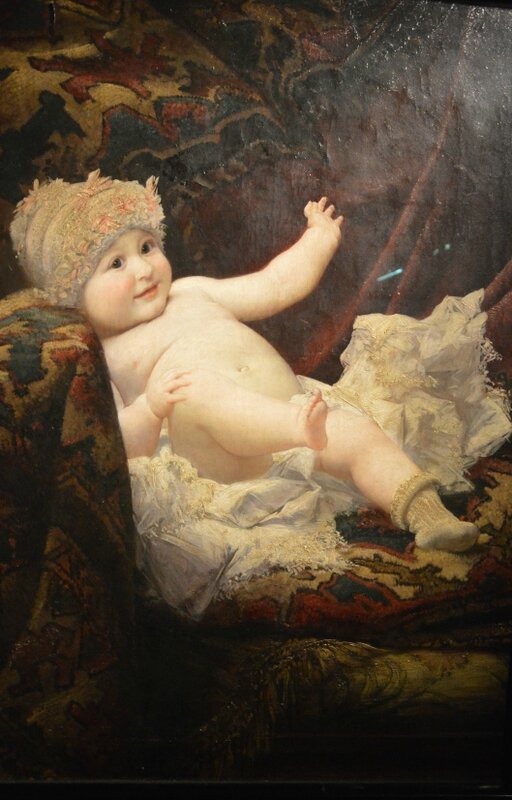 klimt ernst frere gustav bebe sur un sofa 1885