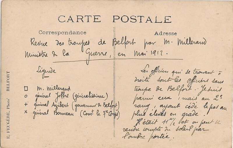 1912 05 04 Belfort CPhoto Revue militaire Ministre Millerand V