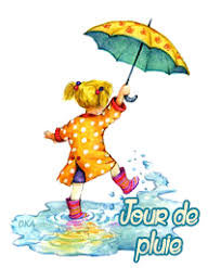 pluie petite fille pataugeant