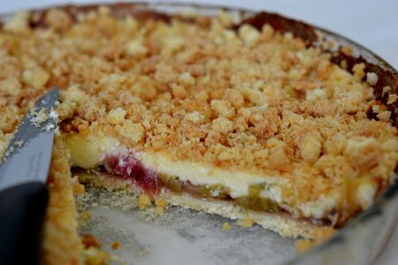 Tarte Rhubarbe Crème Anglaise Crumble (1)