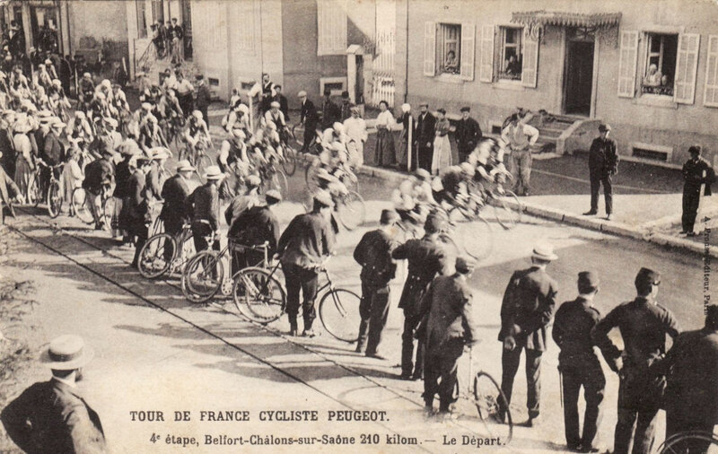 1910 Danjoutin CPA Tour France Indépendants 4e étape Départ XX