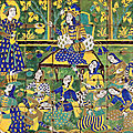 A monumental late Safavid cuerda seca pottery <b>tile</b> <b>panel</b>, Persia, 18th century