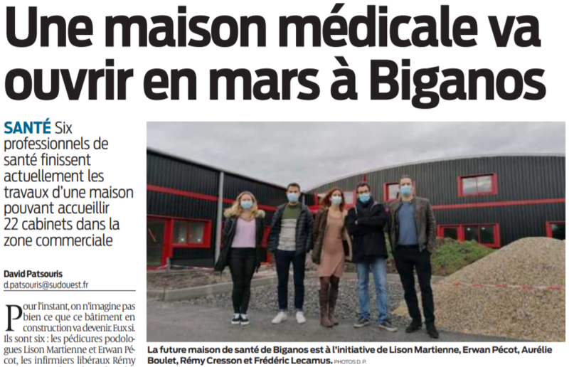 2021 01 28 SO Une maison médicale va ouvrir en mars à Biganos