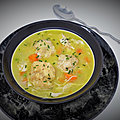 Chicken and dumplings soup (soupe de poulet aux boulettes de pâte)