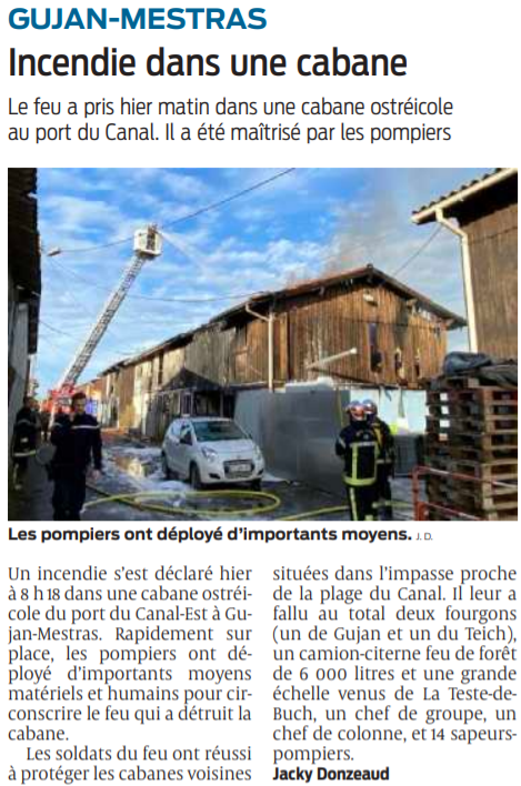 2021 12 26 SO Gujan-Mestras Incendie dans une cabane