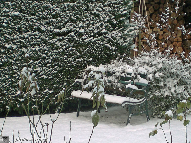 Banc du jardin sous la neige (Février 2010)