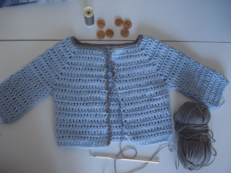 Au crochet turoriel gilet bebe 1 3 mois top down Le petit coin de Claire