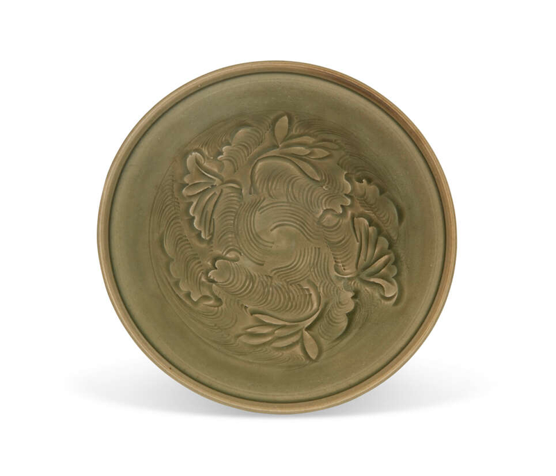 A carved Yaozhou celadon conical bowl, Northern Song-Jin dynasty, 11th-12th century