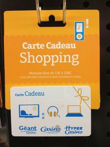 carte cadeau Casino shopping