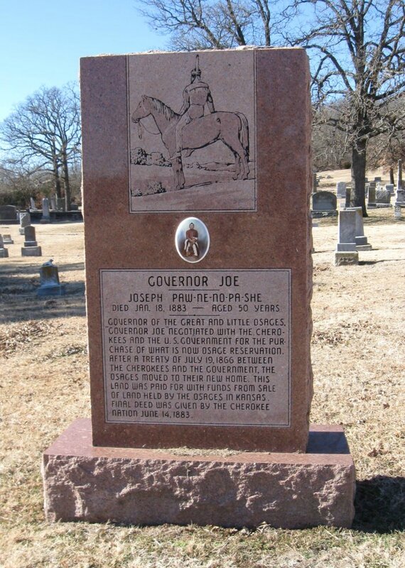 La tombe de Pawnee No Pashe au cimerière de Pawhuska (Oklahoma)