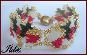 bracelet jungle rouge noir blanc or 2