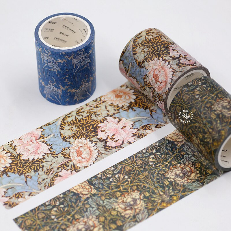 Ruban-de-masquage-Washi-de-grande-taille-ruban-adh-sif-William-Morris-d-coratif-d-coratif