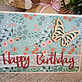 <b>Carte</b> anniversaire papillon