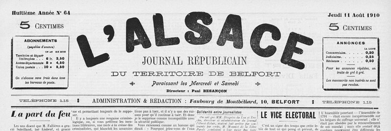 1910 08 11 L'Alsace