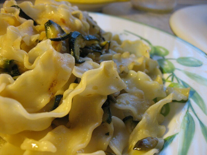Tagliatelles aux courgettes et graines de courges