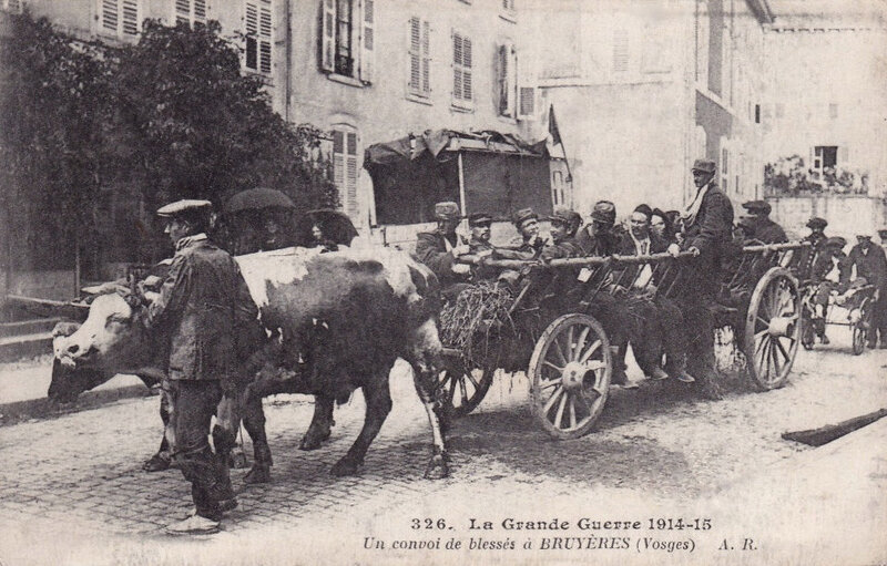 Bruyères, convoi de blessés, 1915
