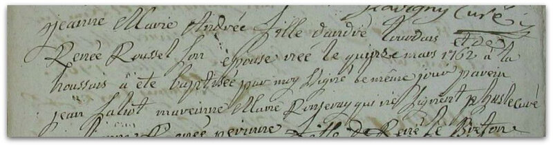 MARIE LOURDAIS BAPTEME DOMALAIN 1762 z