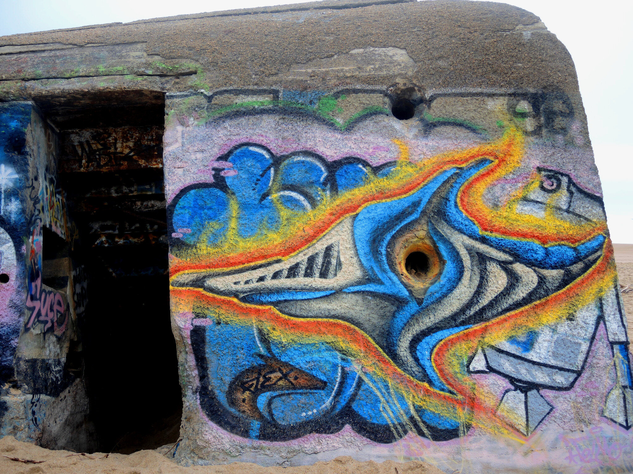 Tarnos, plage du Métro, blockhaus, tag (40)_1