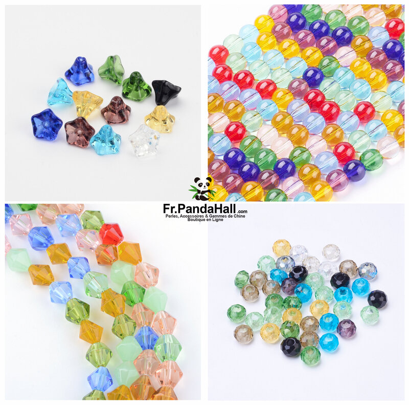 1-perles en verre normal multicolore