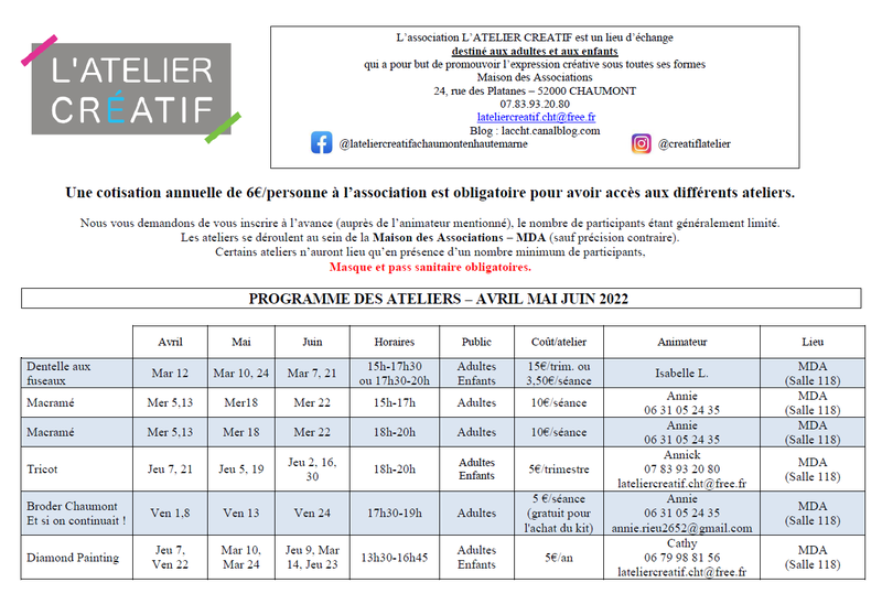 Planning Avril Mai Juin 2022 page 1