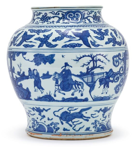 A blue and white jar, Ming dynasty, Jiajing period (1522-1566)