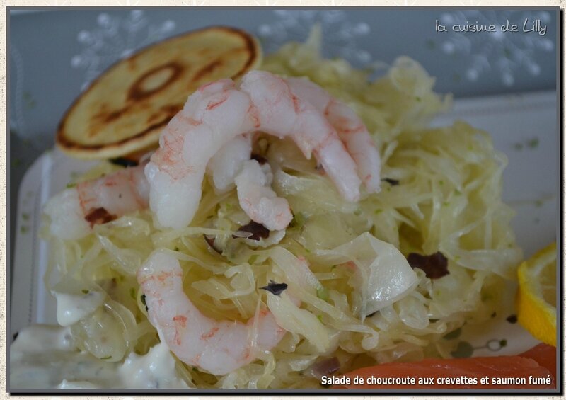 salade de choucroute et saumon fumé