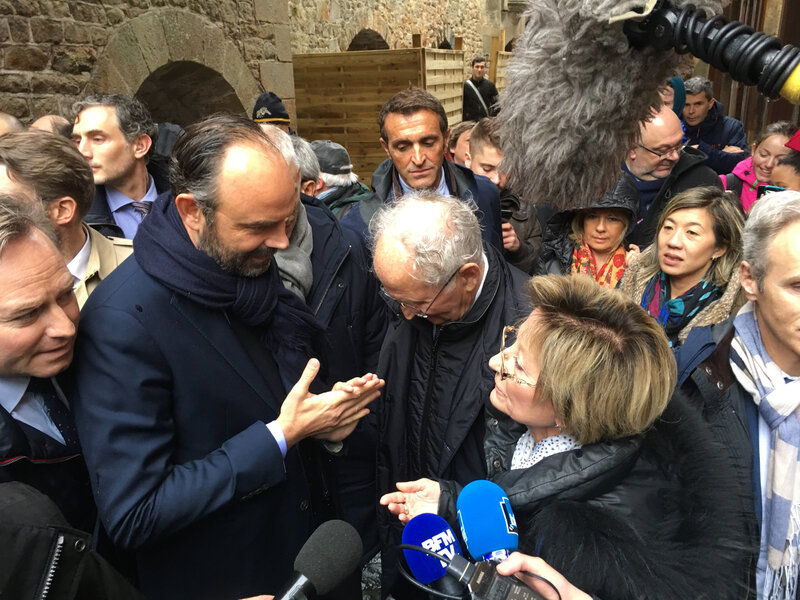 Premier ministre_Edouard Philippe_Mont-Saint-Michel_mars_2019_déplacement_commerçante