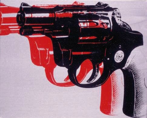 WARHOL、Gun、希少画集画、新品額装付 Z Gallerie Andy Warhol Gun Print - AptDeco