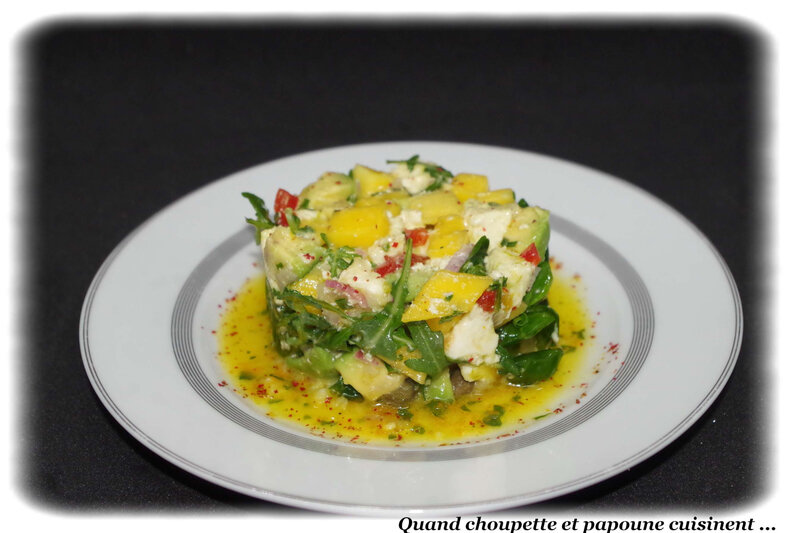 tartare de mozzarella di bufala à la mangue, avocat et roquette-6032