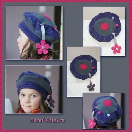 béret gris violet rose