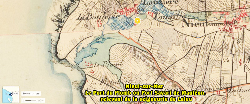 Nieul-sur-Mer Le Port du Plomb ou Port Savari de Mauléon, relevant de la seigneurie de Laleu