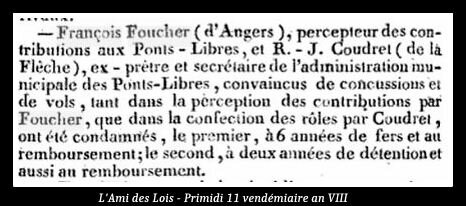 L'Ami des Lois Primidi 11 vendémiaire an VIII z
