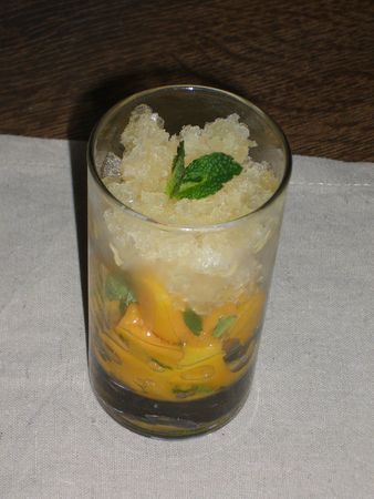 granité cidre et salade mangue menthe