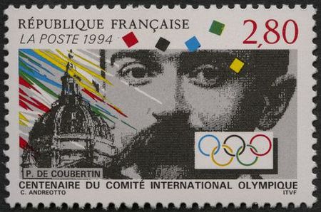 Timbre France 1994 Pierre de Coubertin