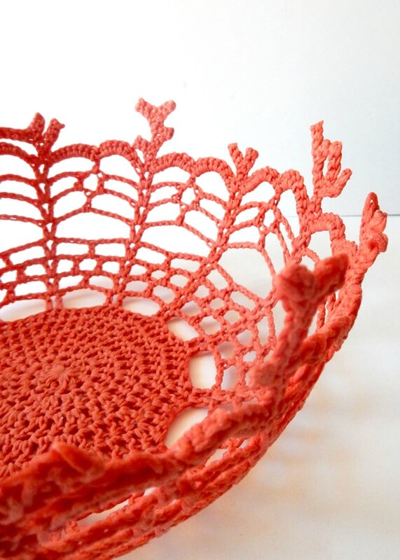 corbeille corail - crochet déco - Anisbee