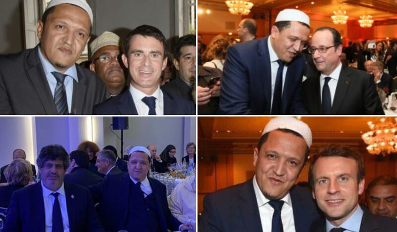 Chalghoumi-IslamPolitique-Valls-Hollande-Habib-Macron